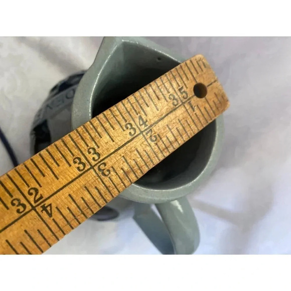 1 Liter Wine Pitcher German Glazed Blue Gray Trink Aus Stein Den Edlen Wein VGUC - Picture 10 of 14